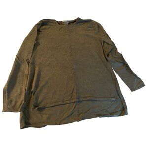 Chelsea & Theodore Womens Long Sleeve Green Top Size Large Rayon & Nylon Blend